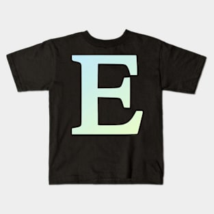 The Letter E Blue and Green Gradient Kids T-Shirt